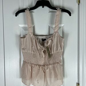 NWT Jcrew Womens Gingham Tank Size Small